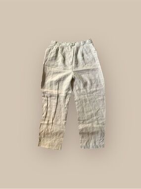 Style & Co. Straight-Leg Linen Pants - Light Beige
